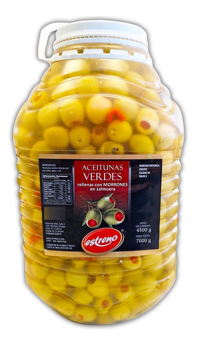 Aceitunas Verdes Rellenas Salmuera 1 Primera 4.5kg Estreno