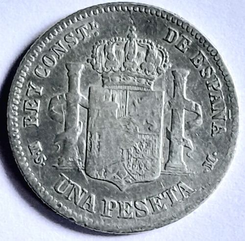 Moneda 1 Peseta 1882 Plata España 