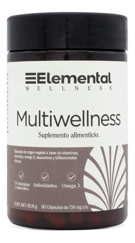 Multivitaminico Antioxidante Omega 3 - Multiwellnes - 90 Cap Sabor Sin sabor