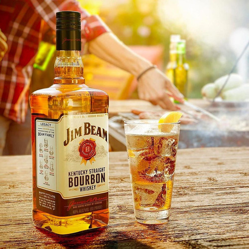 Imagem 2 de 4 de Whisky Jim Beam Kentucky Straight Bourbon 1000 Ml 1l