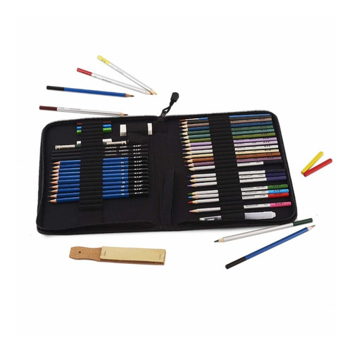 Imagen 7 de 10 de Set 51 Lápices De Dibujo Profesional Escolar Hb Con Estuche