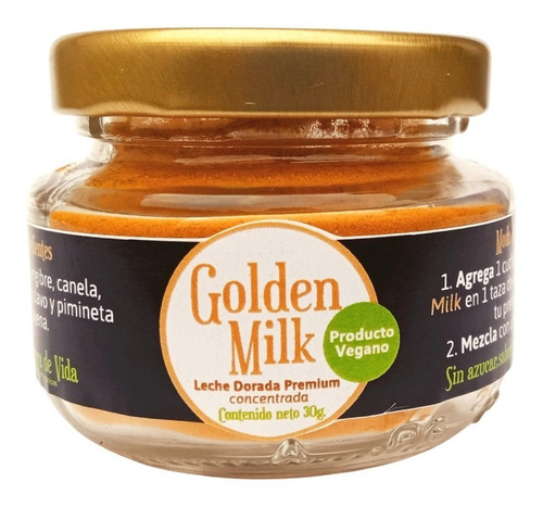 Golden Milk 30 G Leche Dorada Vegana Rinde 15 Tazas Deli