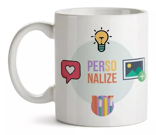 Caneca Branca Personalizada Foto Imagem Logo Arte