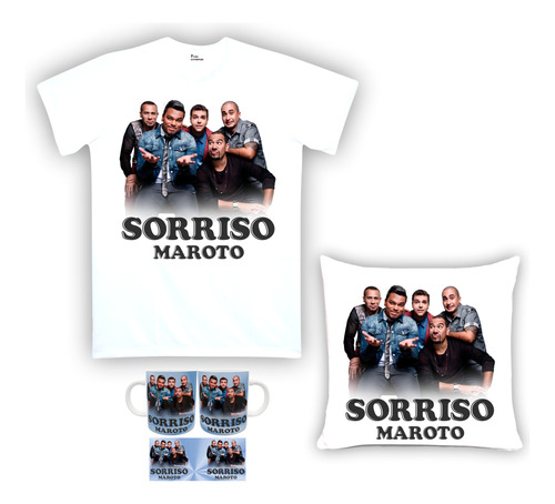 Kit Camiseta, Almofada E Caneca Sorriso Maroto 02