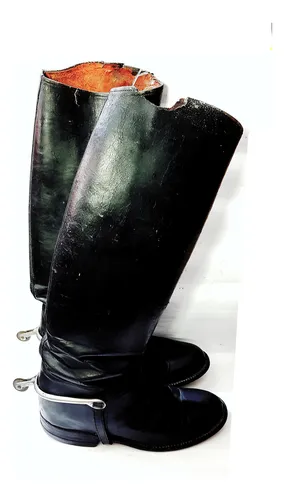 Botas Antiguas De Montar Espuelas De Rueda Talla 39, Adorno. (Usado)