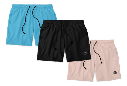 Kit 3 Shorts Academia Treinio Fitness Esportivo Mauricinho