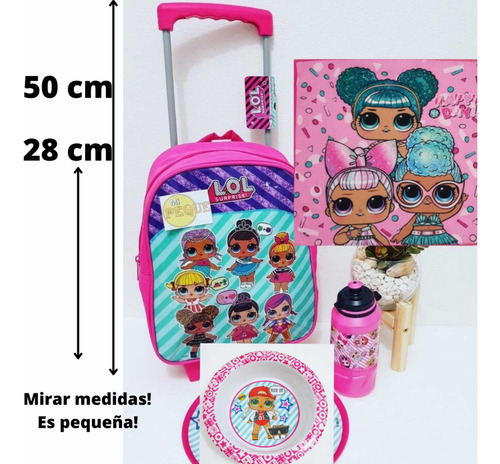 Mochila Lol Pequeña, Con Ruedas+acces De Merienda