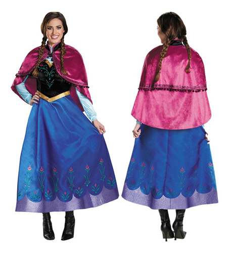 Frozen Anna Princesa Vestido Traje Cosplay Para Mujere Adult