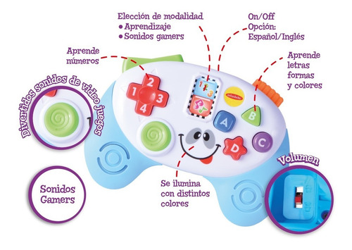 Imagen 3 de 7 de Joystick De Juguete Para Bebe Bilingüe El Duende Azul