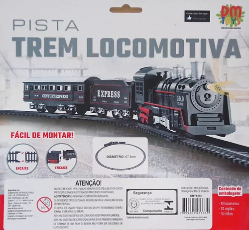 Comprar Ferrorama Pista Trem Locomotiva Luz e Som Dm Toys