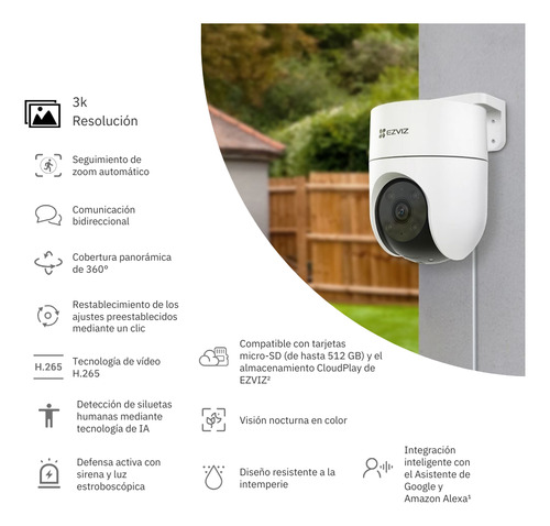 Cámara De Seguridad Para Exteriores H8c Pro 3k 5mp - Ezviz