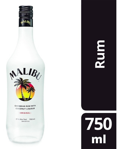 Rum Caribenho Saborizado Coco Malibu Garrafa 750ml