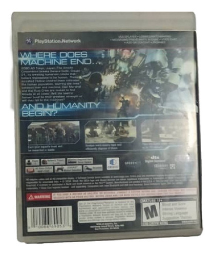 Binary Domain (bd) Juego Ps3 (Usado)