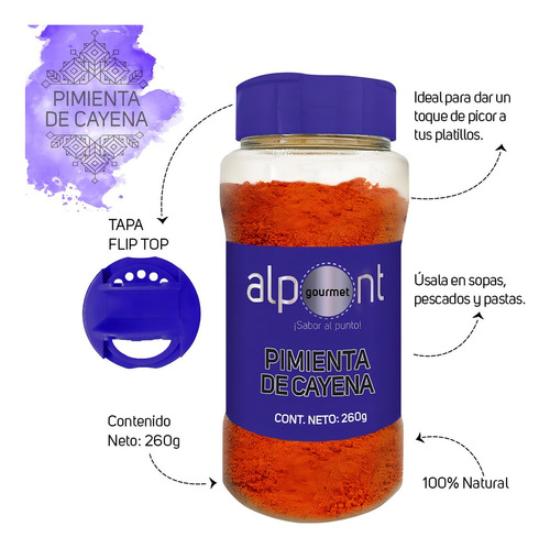 Alpont Pimienta De Cayena 260 Gramos 2 Piezas