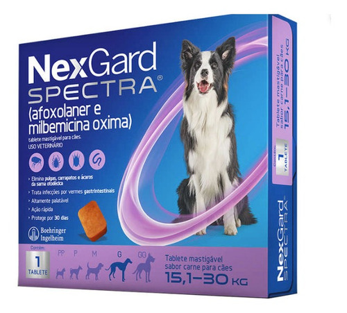 Nexgard Spectra Antipulgas E Carrapatos Cães De 15,1 A 30 Kg