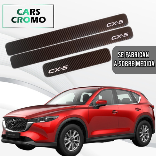 Posa Pies/pisa Puertas Mazda Cx-5 Vinilo Fibra Carbon