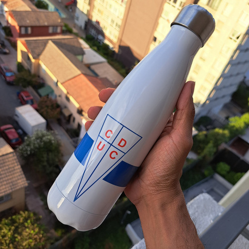 Botella De Agua Termica Universidad Catolica Color Blanco