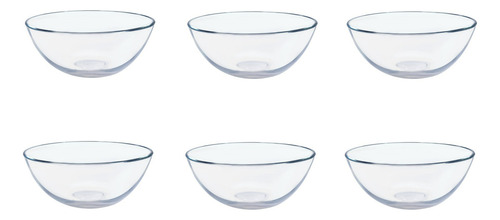 6 Bowls Grandes Tazón Liso Cristal Calidad Premium