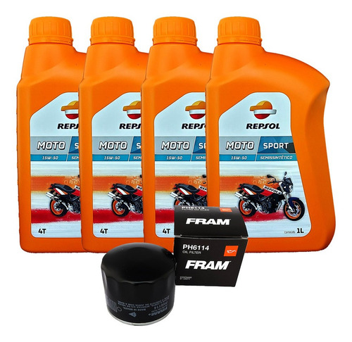 Óleo Repsol + Filtro Bmw R 1200 Rt R1200rt 13-18 6114 15w50