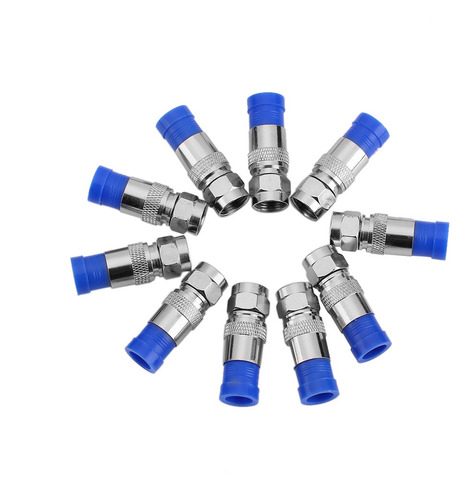 Adaptador De Conector De Compresión Coaxial Rg6 Macho 10