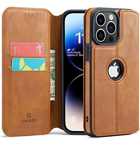 Funda Cartera Para iPhone 14 Pro 2022 6.1pulgadas Cafe Delga