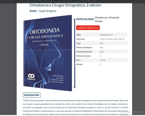 Ortodoncia Y Cirugía Ortognática 2 Ed Gregoret.