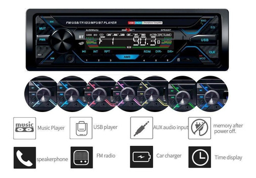 Rádio Automotivo Fm Usb Sd Bt 4x50w