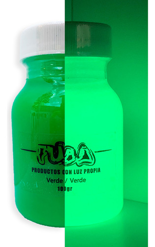 Pintura Brilla En La Oscuridad Fuba Glow 100gr Fluorescente Verde/verde