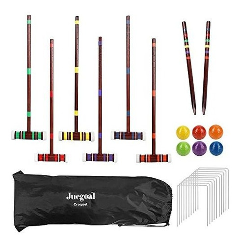 Juego Set De Croquet Croket 6 Palos 71 Cm Juegoal Marron