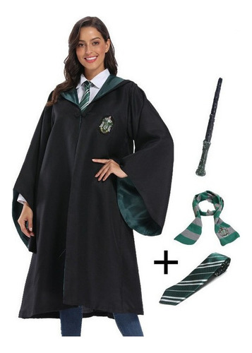 Disfraz Capa Potter 4 Casas Hogwarts Avenclaw Varita Mágica