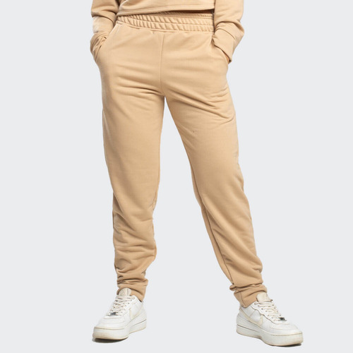 Calça Jogger Moletinho Feminina Com Bolso Casual Slim Treino