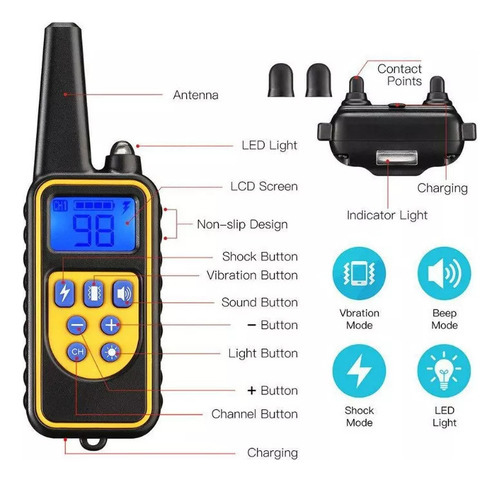 1 Collar De Choque Elecom Con Control Remoto Anti-cáscara