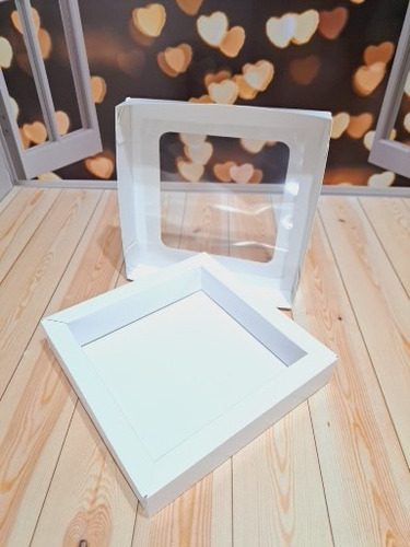 Caja Blanca Con Visor Transparente 13x13x3cm (pack De 6) 