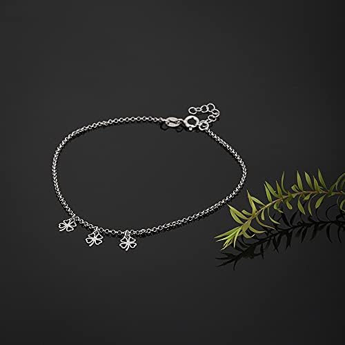 Tobillera De Plata De Ley Vanbelle Con Diseño De Varias Flor