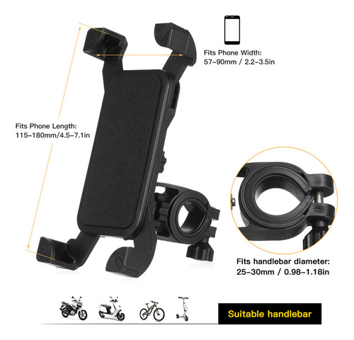 C Soporte De Montaje Para Bicicleta Y Teléfono Con Rotación