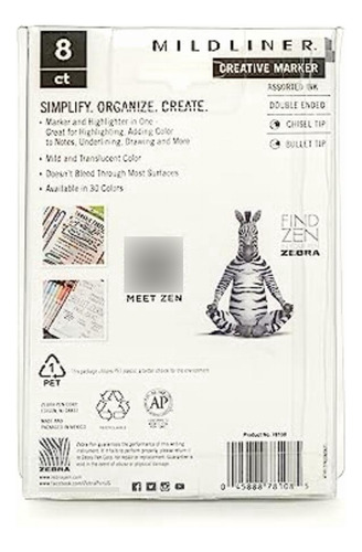 Zebra Pen Mildliner Double Ended Highlighter Set, Broad And