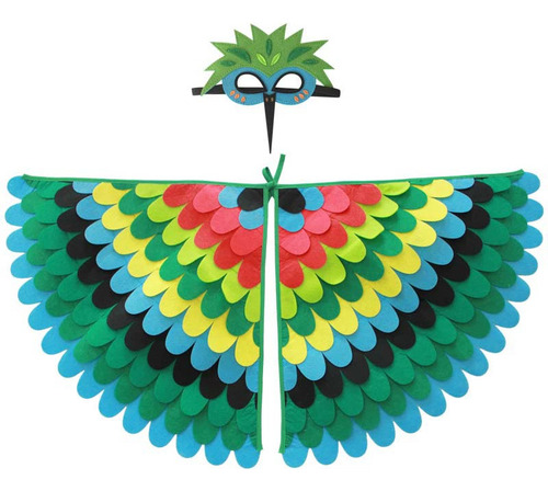 Wv Ropa De Pájaros Para Niños Con Capa De Alas De Colores