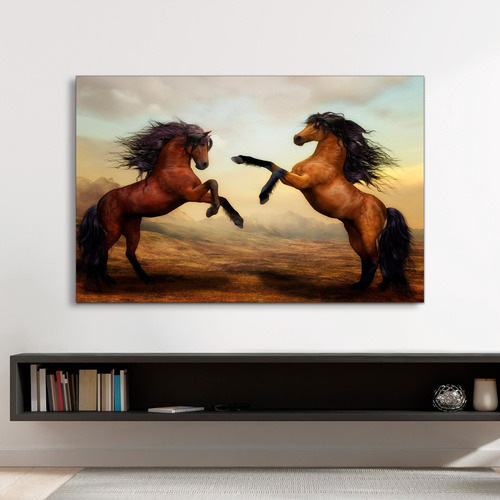 Cuadro Decorativo Moderno Caballos Salvajes Jd 0087 M Cuadro 86x56 Cm Sin Marco