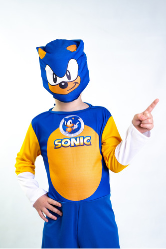 Disfraz De Sonic 100% Poliester Elastizado Para Nenes