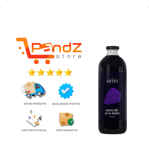 Suco De Uva Integral Natural Mitto 1 Litro 100% Extra Virgem