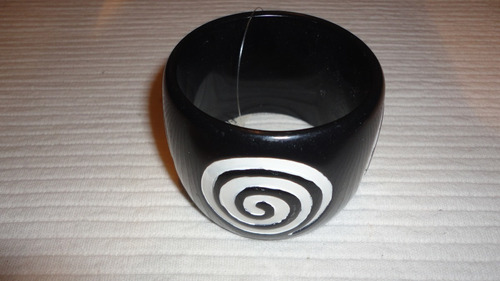 Pulsera Negro Y Espiral Blanco. Bisutería Fina Importada