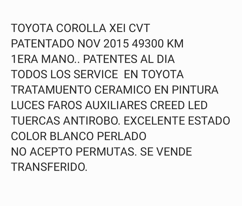 Toyota Corolla 1.8 Xei Cvt 140cv 2015