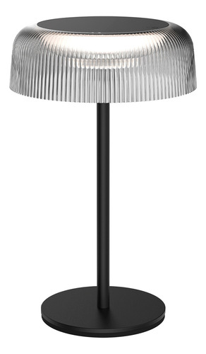 Velador Macroled Dimerizable Umbrella Carga Por Usb 2700k Estructura Negro Pantalla Negro