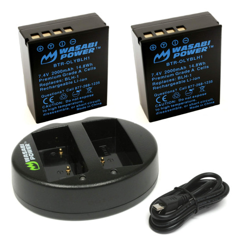 Wasabi Power Batería (paquete De 2) Y Cargador Dual Para O.