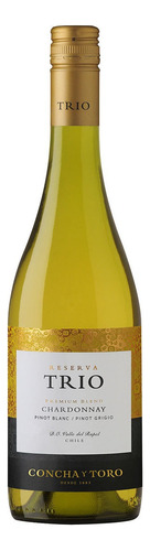 Vino Blanco Chileno Trio Chardonnay 750ml