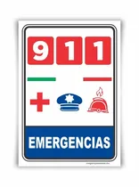 Comprar Señalamiento Letrero 911 Emergencias 20x25