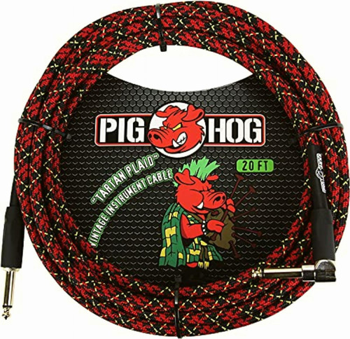 Pig Hog Pch20plr Right-angle 1/4  To 1/4  Tartan Plaid