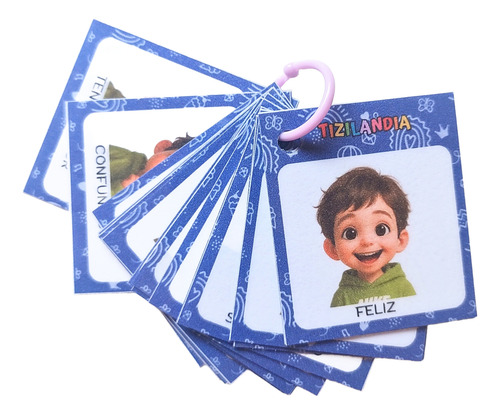 Pictogramas De Emociones Niño. Llavero. Autismo