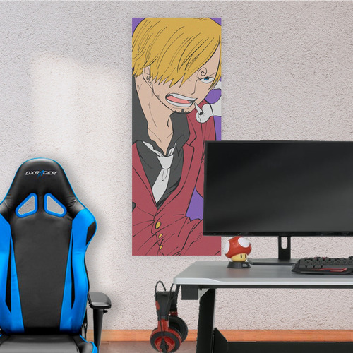 Cuadro Grande 30x80 Cm One Piece Sanji Traje Rojo Animeras