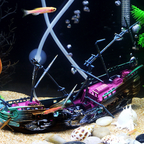 X Decoración De Acuario, Pecera, Barco Hundido, Naufragio,